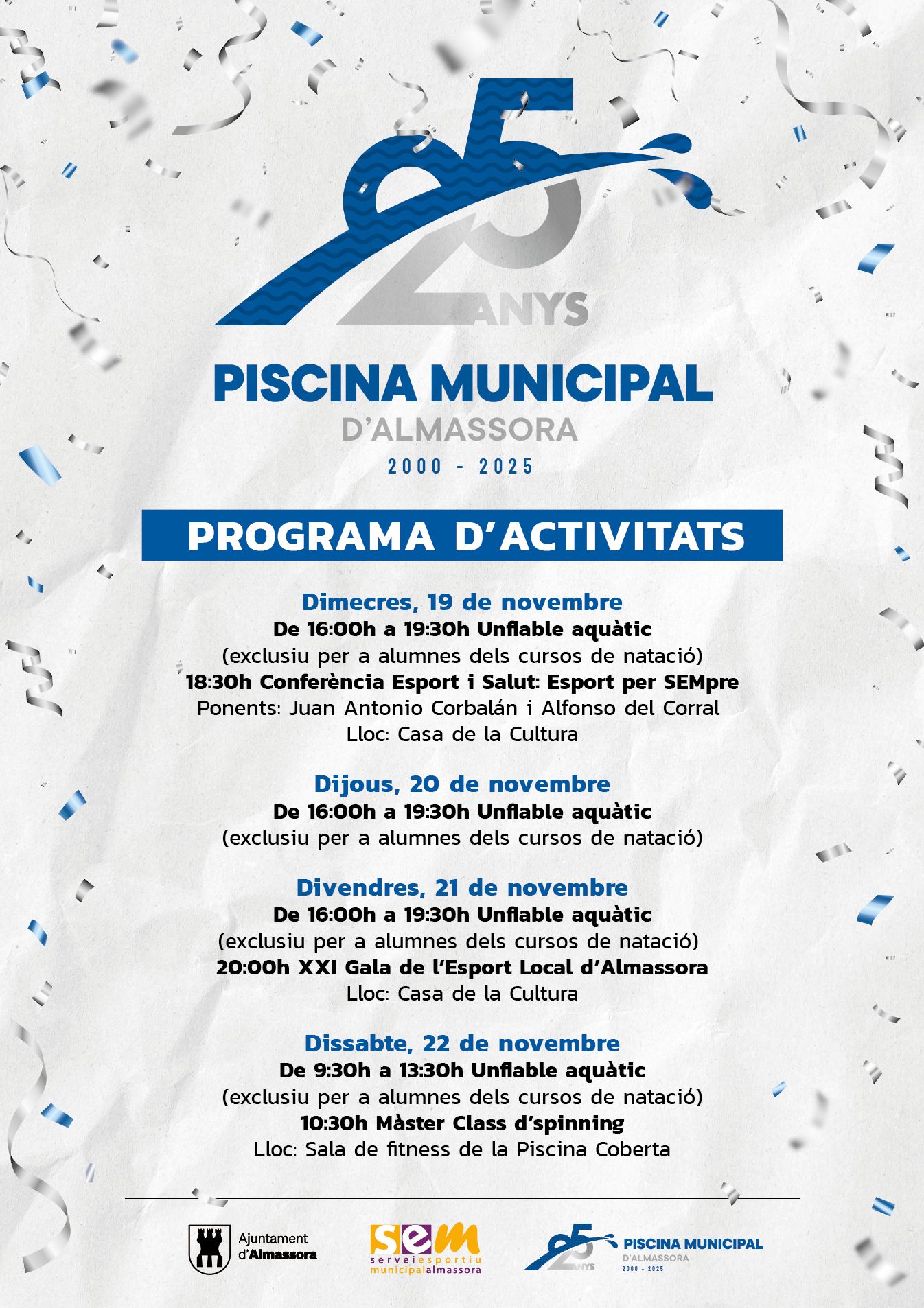 Programa d’activitats · 25 anys Piscina Municipal